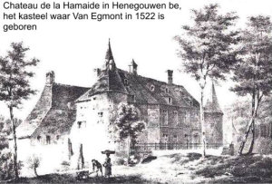 Kasteel Chateau La Hamaide in Henegouwen of Hainaut, gemeente Elzele, het geboortekasteel van Lameraal Van Egmont
