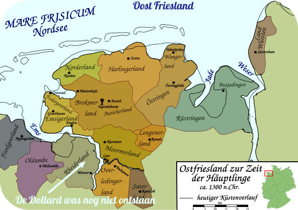 Oost Friesland zo rond het jaar 1400