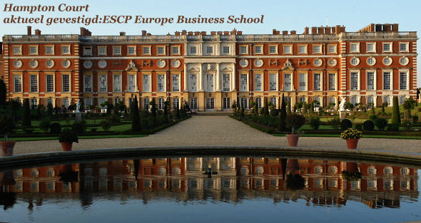 Hampton Court, waar ook Willem III en Mary II hun oog op hebben laten vallen, maar nu een Internationale Business School gevestigd is