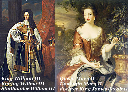 Koning Willem III en zijn eega Koningin Mary Stuart II