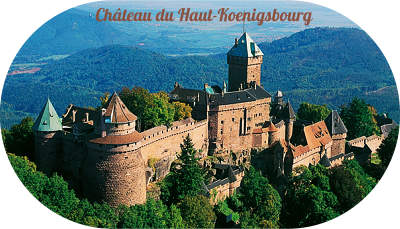 Chateau du Haut-Koenigsbourg of Kasteel Hoog Koningsburg in de Elzas van Frankrijk