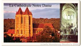 Noyons La Cathedrale Notre Dame de Noyon waar Charlemagne / Karel de Grote tot koning is gezalfd in 768 n.Chr.