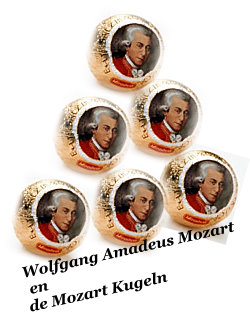 Mozart en de Mozart Kugeln, lekker voor bij de muziek ? Proberen waard ..