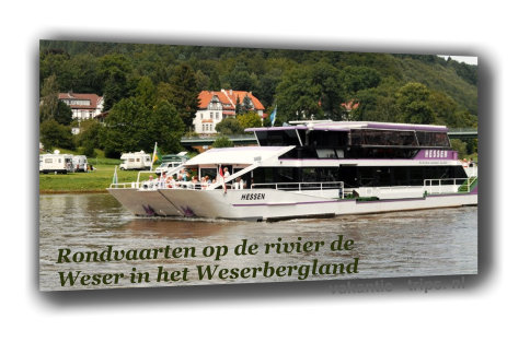 De rivier de Weser leent zich voor kanovaart maar ook voor rondvaart