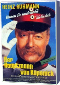 Heinz Rühmann in zijn rol als der Hauptmann von Köpenick is in een vroege kleurenfilm onvergetelijk