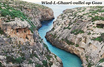 Wied L-Ghasri vallei op Gozo bij Malta