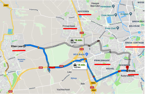 kaart Etten-Leur Breda