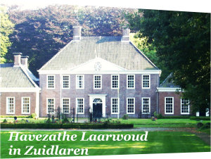 de Havezathe Laarwoud te Zuidlaren, domicili geweest van S.A.P. van Heiden Reinestein, ook burgemeesterswoning, anno nu in eigendom bij fam. Wagenborg