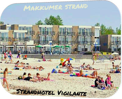 het Makkumer strand aan het IJsselmeer met Hotel Restaurant Vigilante met een autovakantie van bijv. Kras