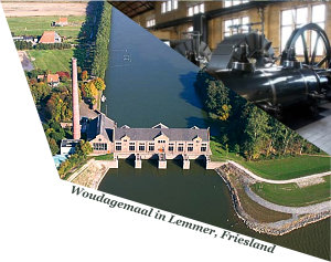 Het ir. D.F. Woudagemaal in Lemmer, Friesland; een stoomgemaal uit 1920, het grootste, nog in bedrijf zijnde, stoomgemaal ter wereld.