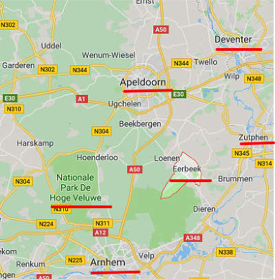 kaart Eerbeek Apeldoorn Gelderland Veluwe