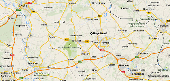 kaart plattegrond Hoge Hexel in Salland / Twente Overijssel