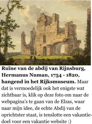 Ruïne van de abdij van Rijnsburg, Hermanus Numan, 1754 - 1820, hangend in het Rijksmuseum