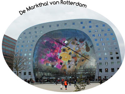 de markthal van Rotterdam, let op uitwendig maar zeker ook het inwendige van de bekleding : prachtig !