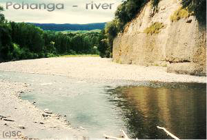 De Pohanga river in de Pohanga valley, een wat vriendelijker omgeving