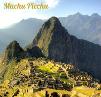 Machu Picchu Incastad in het Andes gebergte in Peru