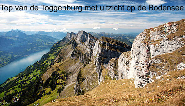 wat ruigere kant van de Toggenburg als bergketen met uitzicht op de Bodensee